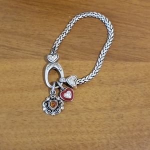 Brighton Retired Silver Plated Charm Bracelet